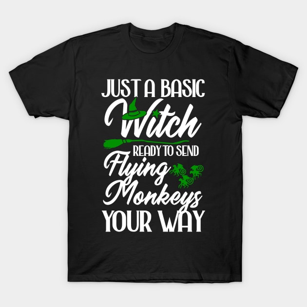 Basic Witch with Flying Monkeys T-Shirt by KsuAnn